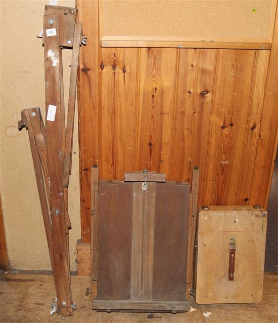 2 artists easels & paintbox